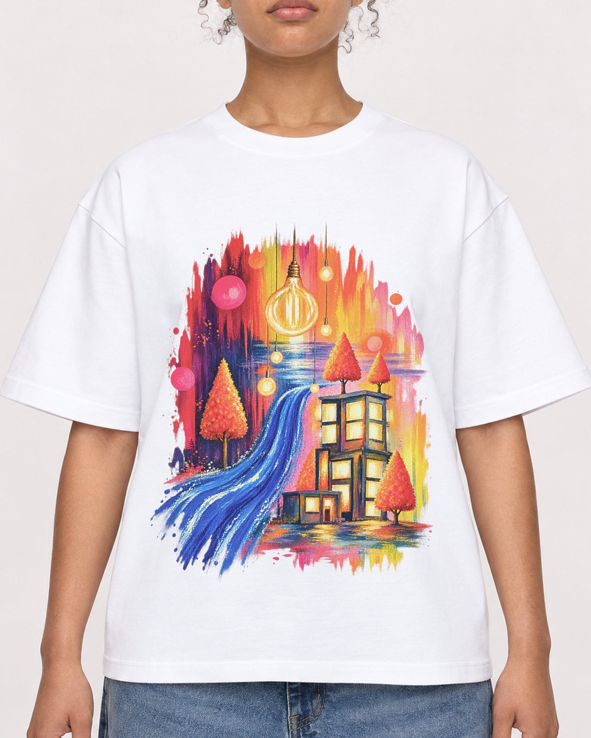 Mockup Boxy Heavyweight Tee White female close-up 20