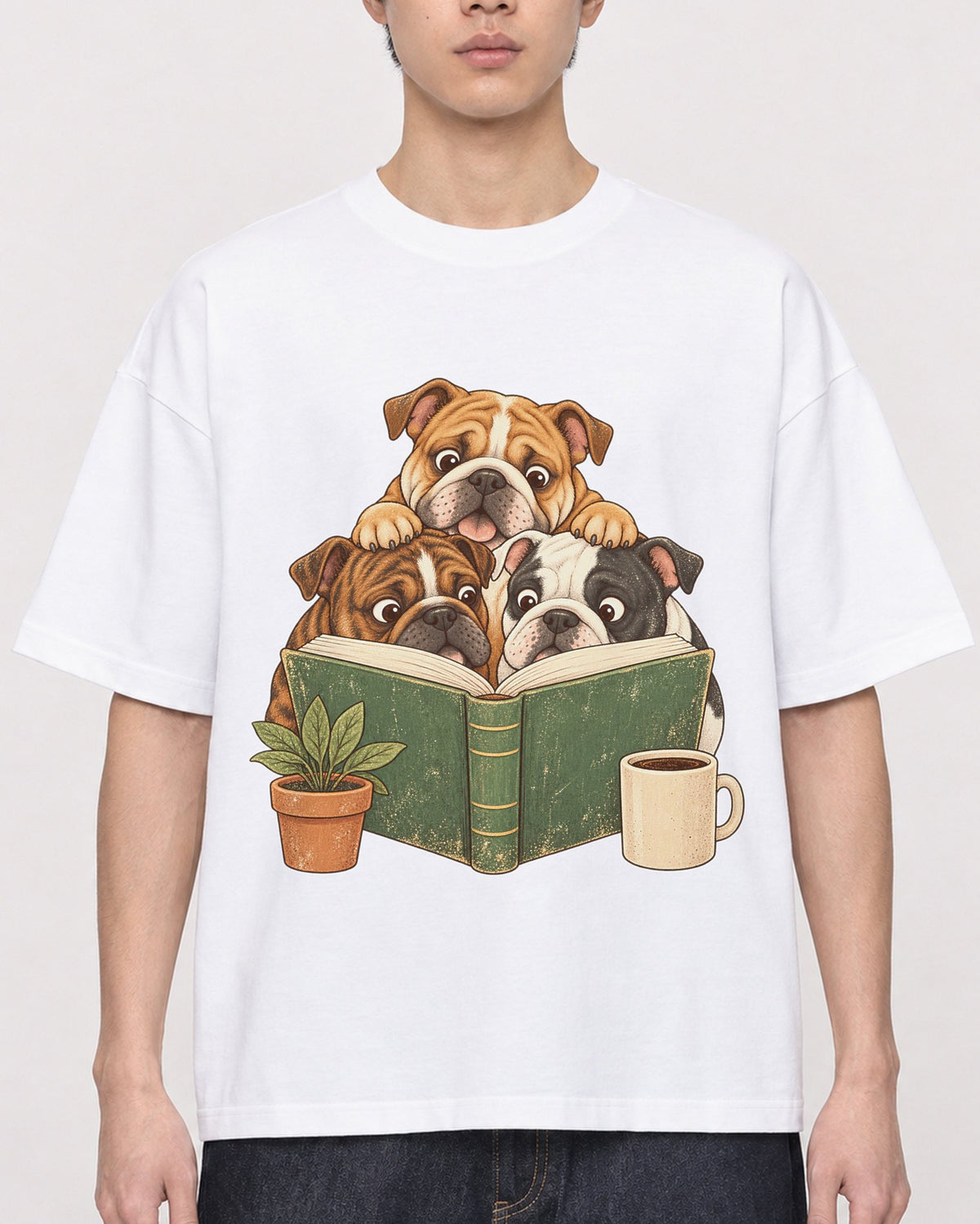 Mockup Boxy Heavyweight Tee White male close-up 01