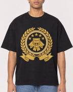 Mockup Boxy Heavyweight Tee Black male close-up 10