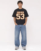 Mockup Boxy Heavyweight Tee Black male full-body 06