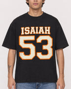 Mockup Boxy Heavyweight Tee Black male close-up 06