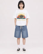 Mockup Boxy Heavyweight Tee White female full-body 11