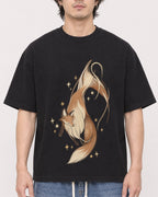 Mockup Boxy Heavyweight Tee Black male close-up 03