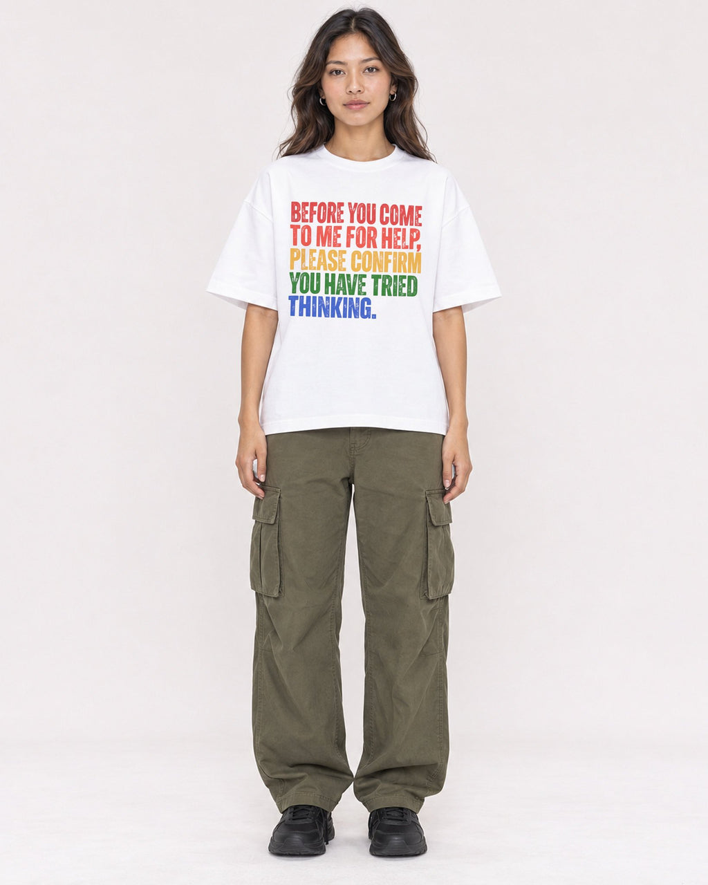 Mockup Boxy Heavyweight Tee White female full-body 02
