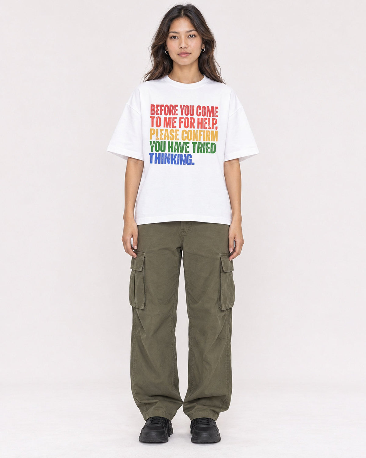Mockup Boxy Heavyweight Tee White female full-body 02