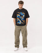 Mockup Boxy Heavyweight Tee Black male full-body 08