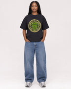 Mockup Boxy Heavyweight Tee Black female full-body 04