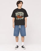 Mockup Boxy Heavyweight Tee Black male full-body 03