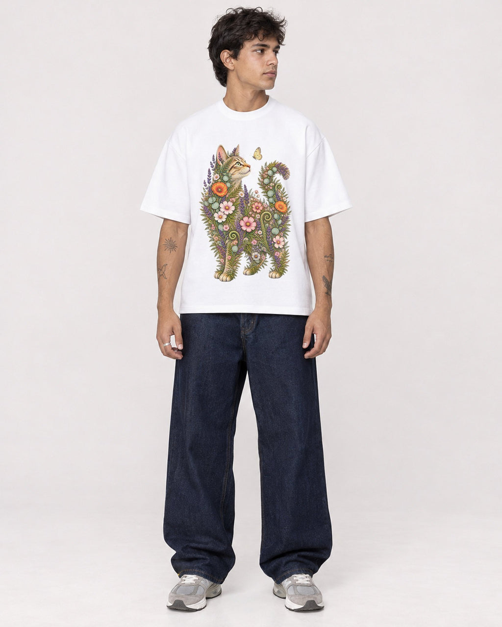 Mockup Boxy Heavyweight Tee White male full-body 06