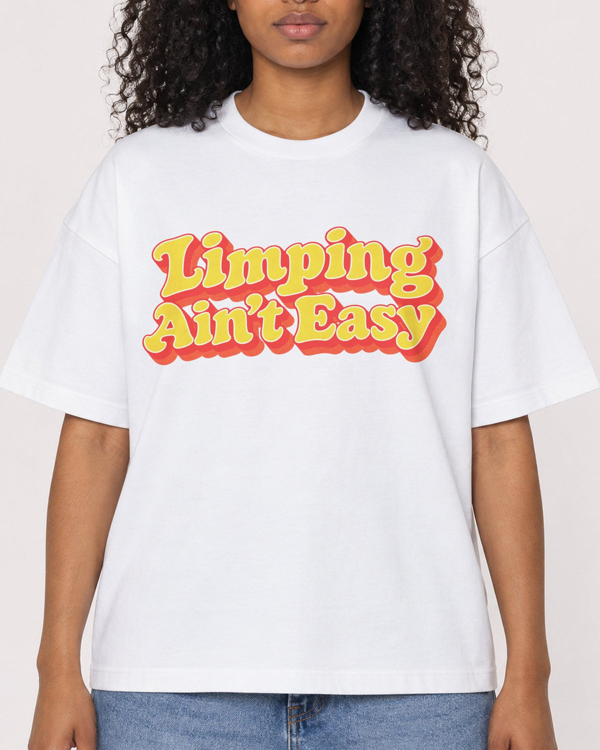 Mockup Boxy Heavyweight Tee White female close-up 05