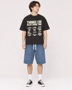 Mockup Boxy Heavyweight Tee Black male full-body 03