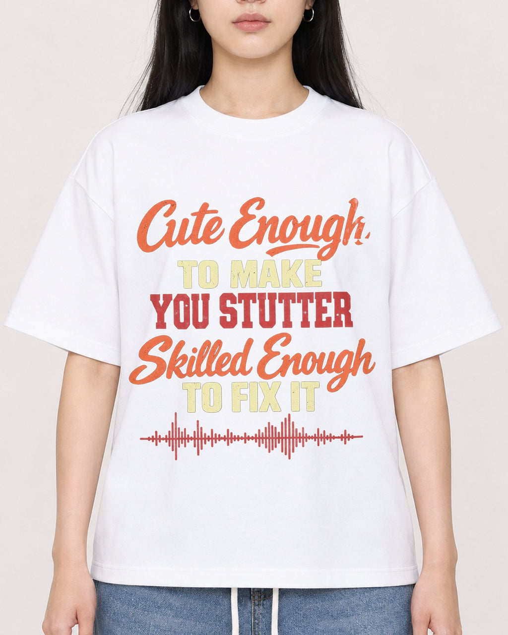 Mockup Boxy Heavyweight Tee White female close-up 01