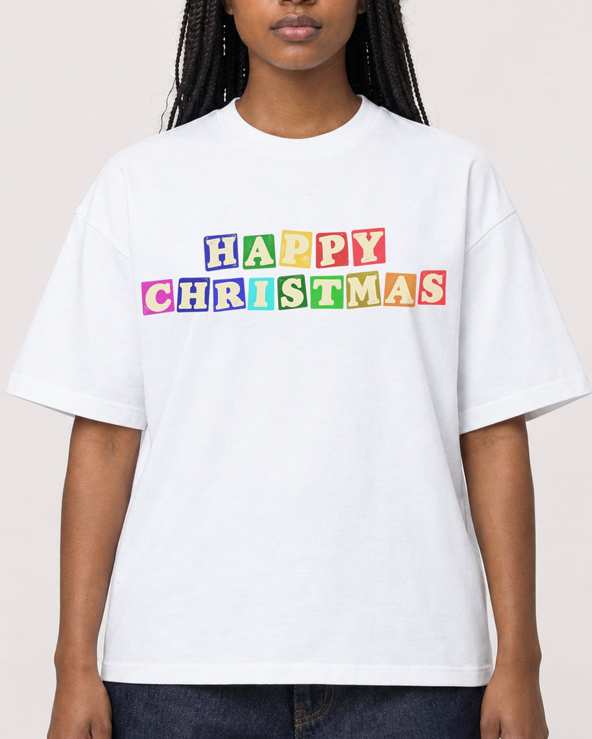 Mockup Boxy Heavyweight Tee White female close-up 04