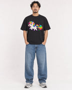 Mockup Boxy Heavyweight Tee Black male full-body 02