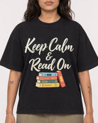 Mockup Boxy Heavyweight Tee Black female close-up 06