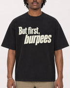 Mockup Boxy Heavyweight Tee Black male close-up 04