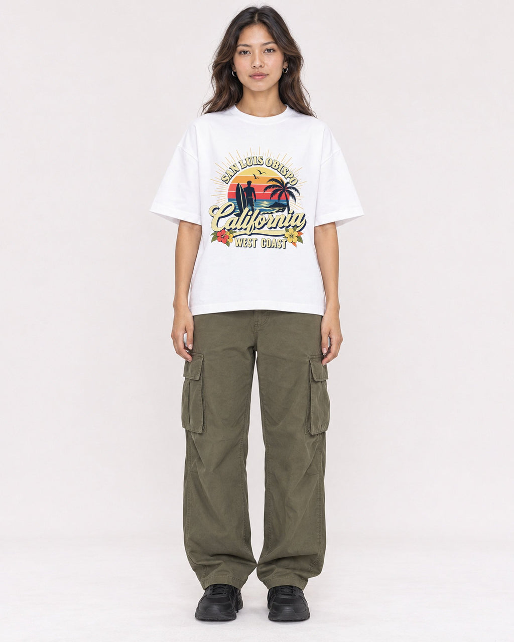 Mockup Boxy Heavyweight Tee White female full-body 02