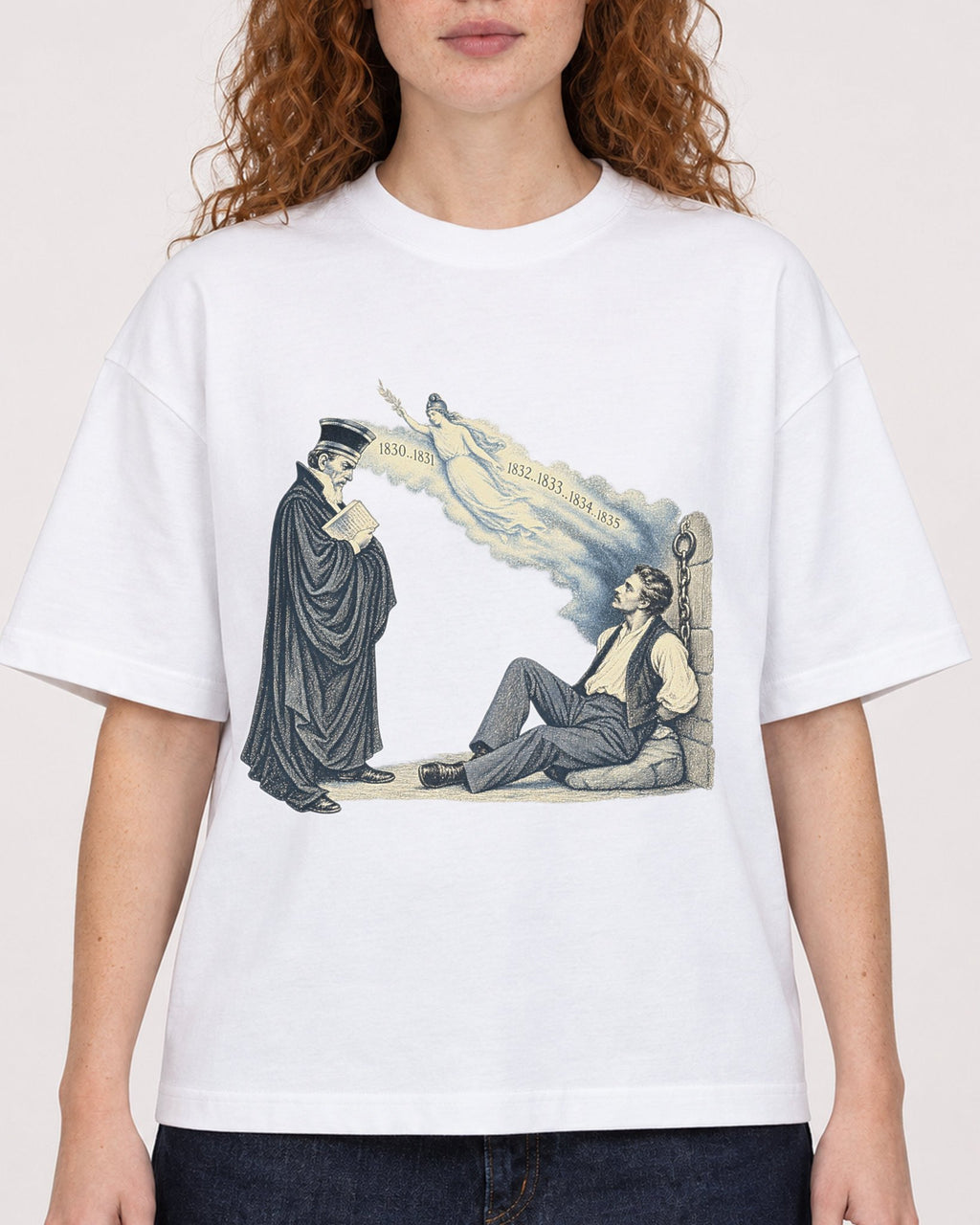 Mockup Boxy Heavyweight Tee White female close-up 09