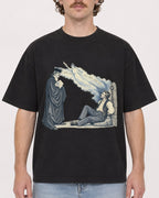 Mockup Boxy Heavyweight Tee Black male close-up 09