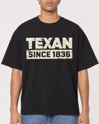Mockup Boxy Heavyweight Tee Black male close-up 10