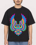 Mockup Boxy Heavyweight Tee Black male close-up 02