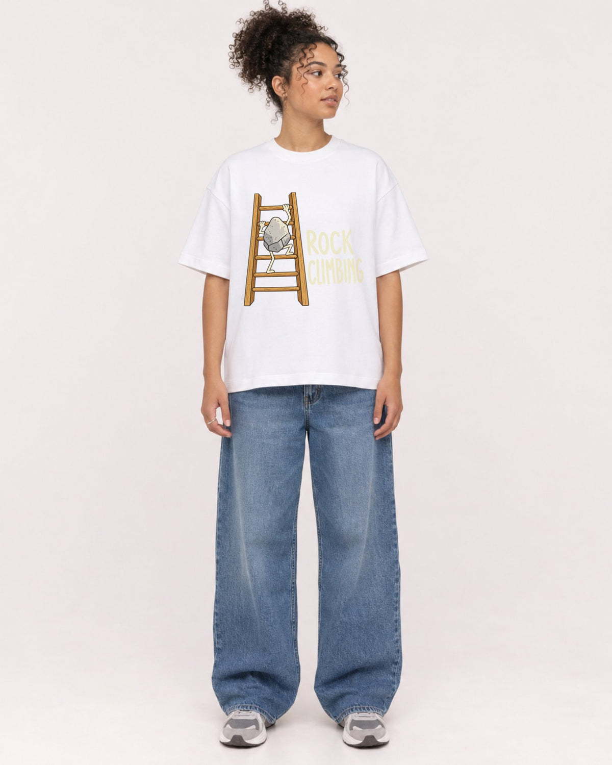 Mockup Boxy Heavyweight Tee White female full-body 20