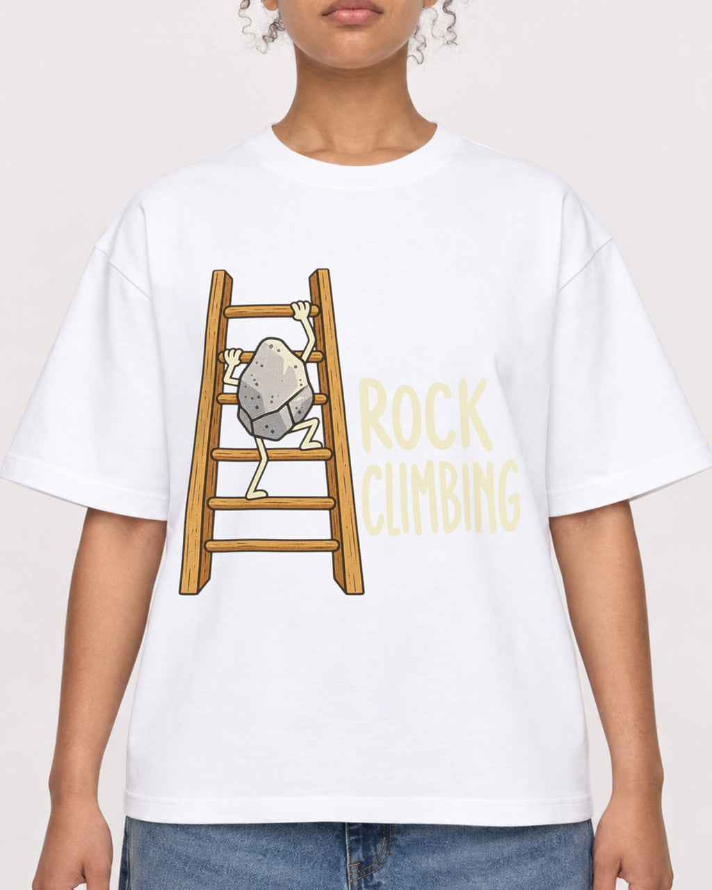 Mockup Boxy Heavyweight Tee White female close-up 20