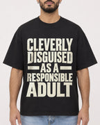 Mockup Boxy Heavyweight Tee Black male close-up 37