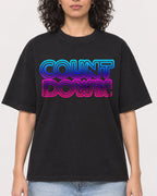 Mockup Boxy Heavyweight Tee Black female close-up 27