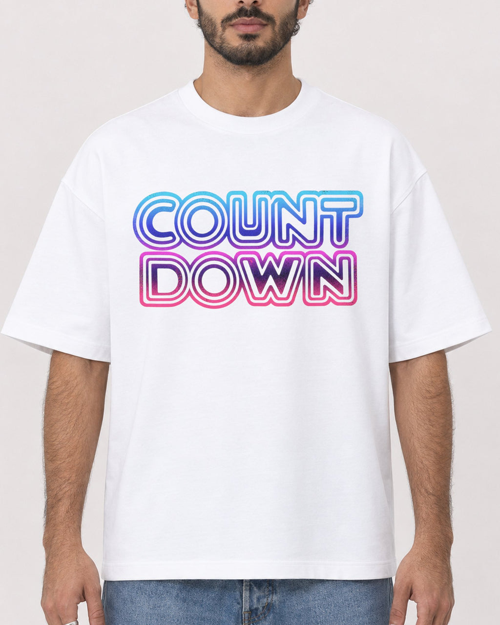 Mockup Boxy Heavyweight Tee White male close-up 27