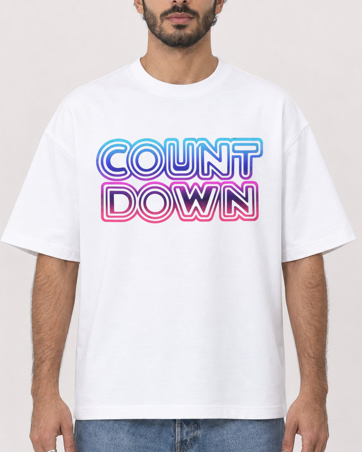 Mockup Boxy Heavyweight Tee White male close-up 27