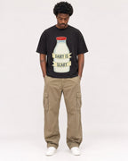 Mockup Boxy Heavyweight Tee Black male full-body 24