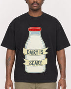 Mockup Boxy Heavyweight Tee Black male close-up 24
