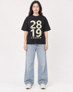 Mockup Boxy Heavyweight Tee Black female full-body 03