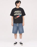 Mockup Boxy Heavyweight Tee Black male full-body 11