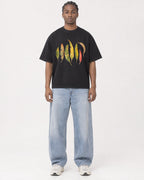 Mockup Boxy Heavyweight Tee Black male full-body 25