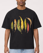 Mockup Boxy Heavyweight Tee Black male close-up 25