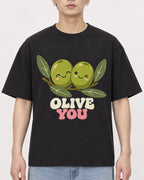 Mockup Boxy Heavyweight Tee Black male close-up 01