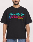 Mockup Boxy Heavyweight Tee Black male close-up 07