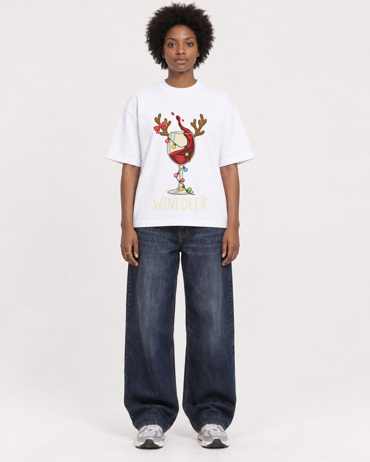 Mockup Boxy Heavyweight Tee White female full-body 14