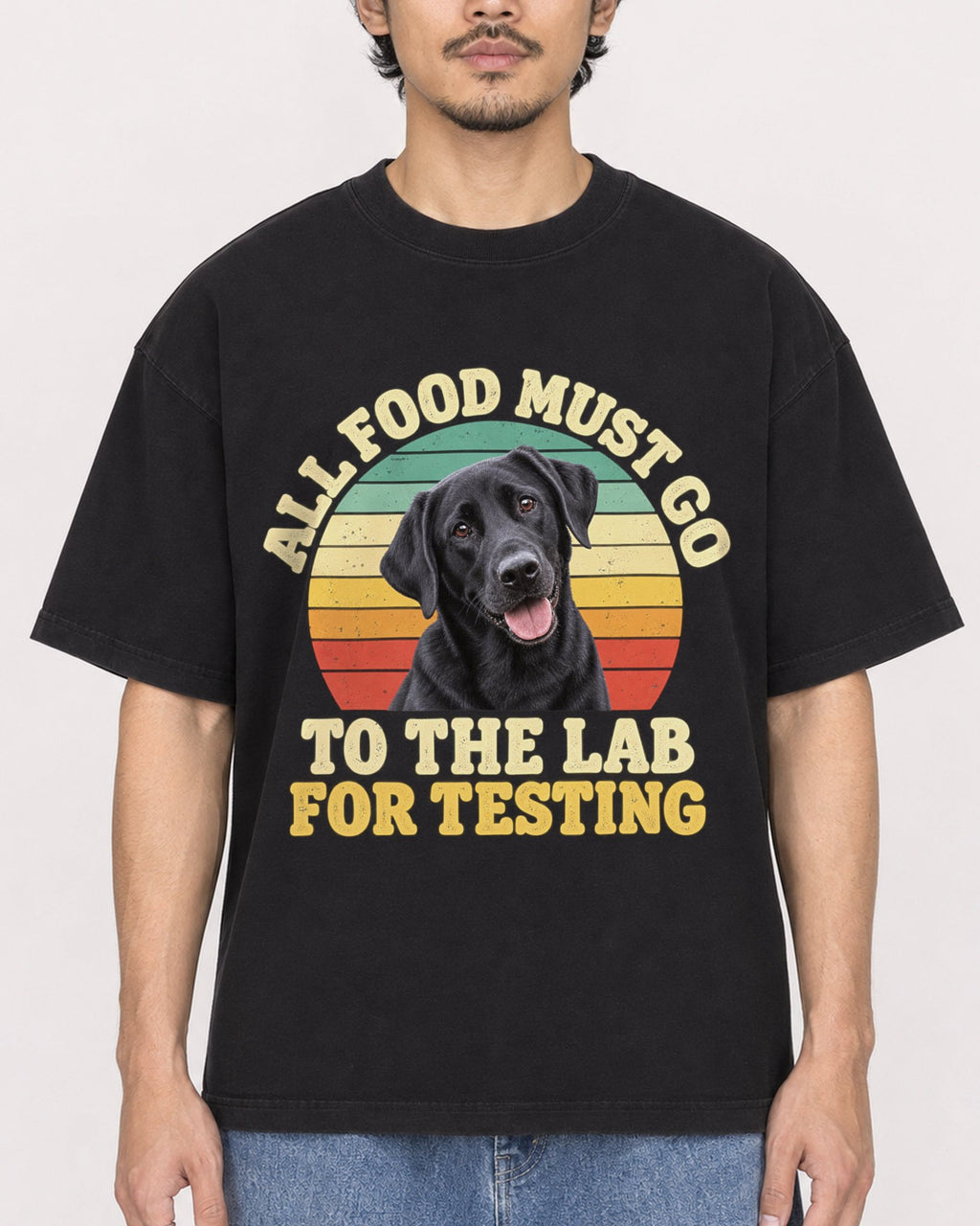 Mockup Boxy Heavyweight Tee Black male close-up 02