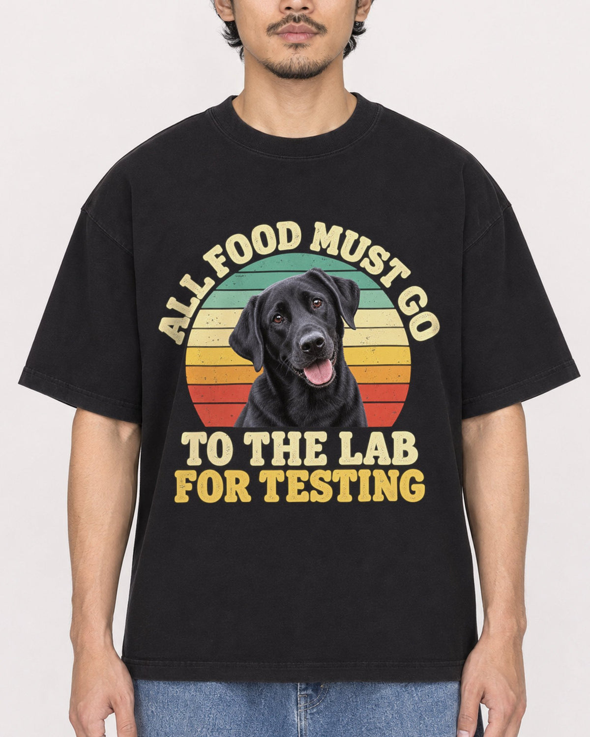 Mockup Boxy Heavyweight Tee Black male close-up 02