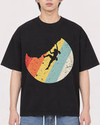 Mockup Boxy Heavyweight Tee Black male close-up 11