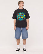 Mockup Boxy Heavyweight Tee Black male full-body 19