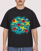 Mockup Boxy Heavyweight Tee Black male close-up 19