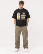 Mockup Boxy Heavyweight Tee Black male full-body 08