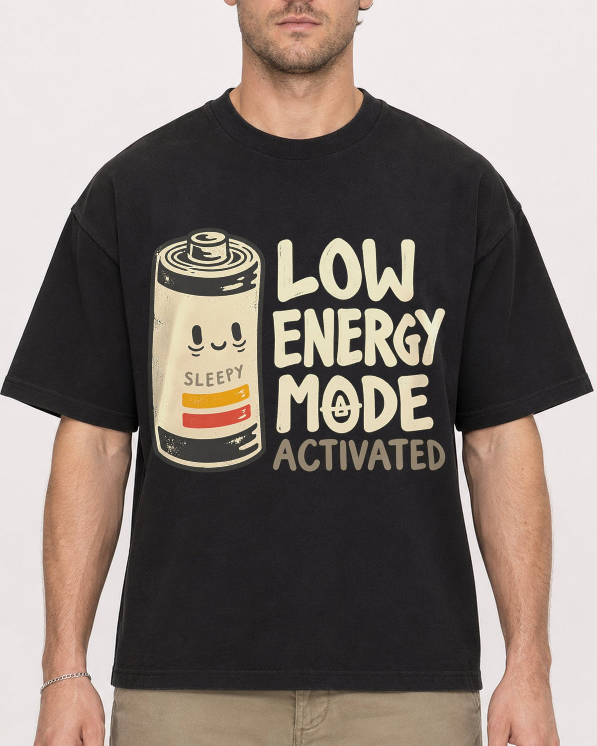 Mockup Boxy Heavyweight Tee Black male close-up 08