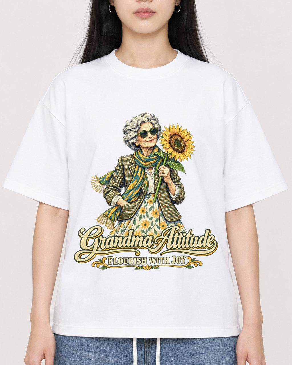 Mockup Boxy Heavyweight Tee White female close-up 01