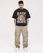 Mockup Boxy Heavyweight Tee Black male full-body 12