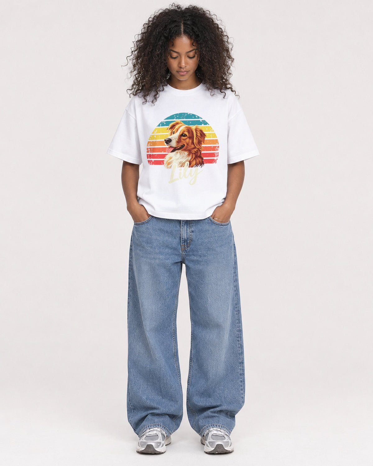 Mockup Boxy Heavyweight Tee White female full-body 05